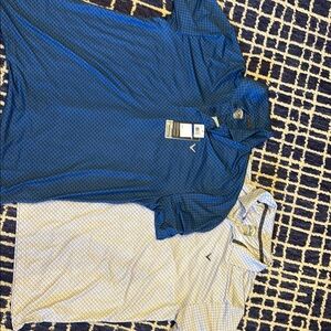 Men's Blue and White Polo Shirts